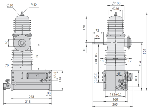 Tavrida VCB ISM25_md_3 dimentions