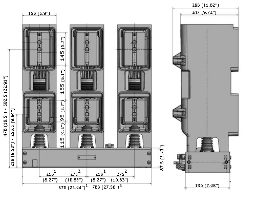 Tavrida VCB ISM_HD_1 dimensions Tavrida VCB ISM15_HD_1 dimensions