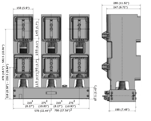 Tavrida VCB ISM15_HD_1 dimensions